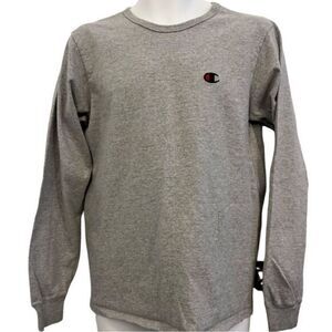 Y2K Champion Gray Long Sleeve Reverse Weave thick cotton t-Shirt. Size Medium.